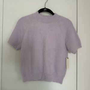 Anthropologie Lilac eyelash Crew Neck Sweater